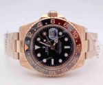 2018 New Baselworld All Rose Gold Rolex GMT-Master II Watch with Ceramic Bezel
